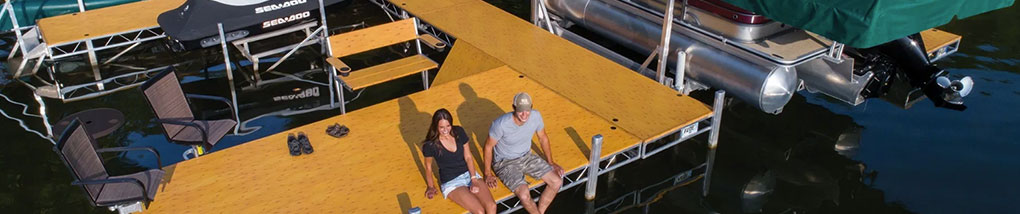 Couple sitting on Roll-in dock